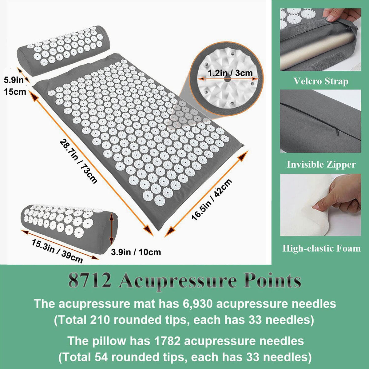 Acupressure Mat & Pillow Set